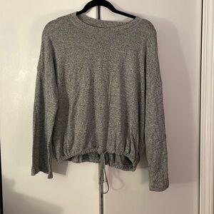 Medium wide sleeves tie waist grey aerie sweater